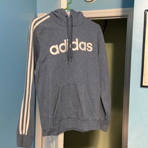 Adidas Men's Essentials Fleece 3-Stripes Hoodie light blue, Size US Medium.